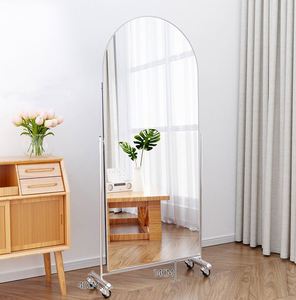 Miroir mural sur pied blanc pleine longueur, design moderne, cadre en métal, écologique, tendance, décoration intérieure, chambre à coucher, salon, vêtements - Product Image 4