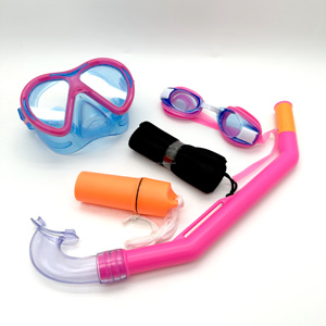 ชุดหน้ากากดำน้ำตื้นแบบเต็มหน้าสำหรับเด็กหน้ากากช่วยหายใจสำหรับดำน้ำลึกวัสดุ PVC + PC - Product Image 4