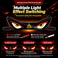 Lumière de plaque d'immatriculation LED étanche pour moto Demon Eye, universelle, multicolore, pour scooter, feu arrière, accessoire de décoration pour moto
