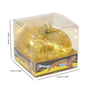 Juguete Antiestrés de Malta con Forma de Manzana Dorada con Purpurina, de Compresión Lenta - Product Image 4