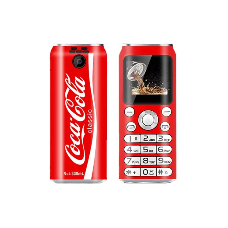 Niños Elder Phone GSM marcador teléfono móvil Mini Cola apariencia tablero recto bolsillo niños estudiante Teléfono de doble tarjeta