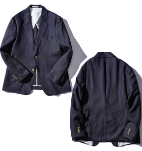 <span class=keywords><strong>Blazer</strong></span> da <span class=keywords><strong>uomo</strong></span> in <span class=keywords><strong>lino</strong></span> sottile taglie forti, stile coreano, casual retrò giapponese, monopetto, tinta unita - Product Image 2