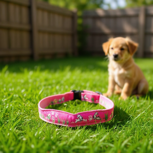 Collare patchwork 1.0 con adorabile motivo a cuccioli e erba per proprietari di animali domestici - Product Image 2