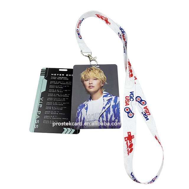 Custom Printing PVC Name Tags VIP Passes Identification Badges Holder with Codes Nylon Polyester Lanyardfor Event