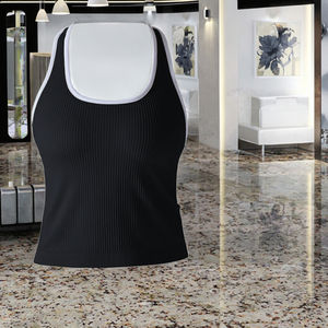 Sexy Women Ribbed Yoga Wear Gym Sports Vest Breathable Lightweight Fitness Bra Running Crop Top Sleeveless Quick Dry Four-Way - Product Image 3