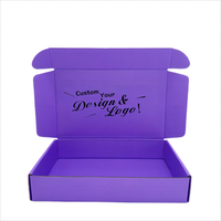 Conception d'emballage personnalisé imprimé violet unique Boîtes d'expédition en carton ondulé Boîte postale en carton avec logo personnalisé
