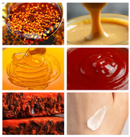 Machine de remplissage automatique quantitative pour ketchup, crème au miel, beurre de cacahuète, avec grande trémie, pneumatique verticale, pour sachets et pochettes