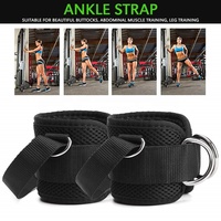 Sangles de cheville rembourrées en néoprène avec câble de fitness à double anneau en D Supports d'entraînement des jambes renforcés Câble de protection Poignets de cheville