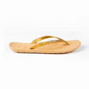 Sandalias de Playa Doradas Metálicas de Lujo para Mujer con Soporte de Arco en la Plantilla para Vacaciones y Playa - Product Image 3