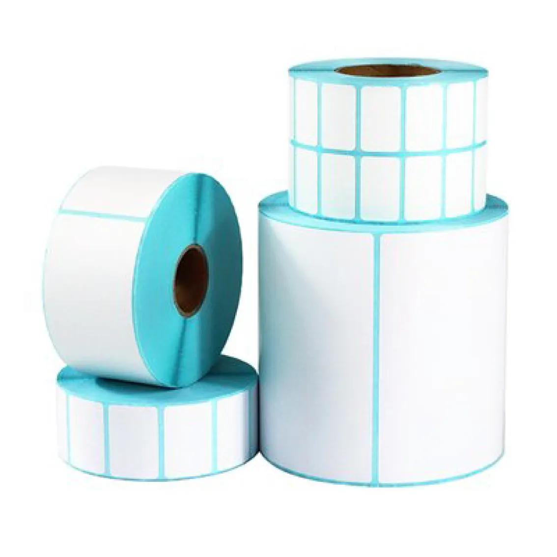 Factory Wholesale Blank White Custom Printing Direct Thermal Barcode Paper Labels Sticker Rolls