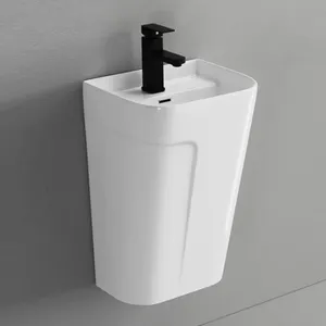Mermer tasarım lavabo bağlantısız büyük duvar asılı banyo lavabo