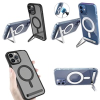 Casing Magnetik untuk iPhone 13 12 Plus Anti-jatuh, Case HP untuk iPhone 16 Pro Max 17 Air 15 14 11 dengan Stand
