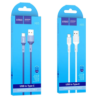 Kotak Kertas Bahan Daur Ulang Transparan Cetak Desain Kustom Laris untuk Kabel Data Pengisian Daya Ponsel Micro B USB C