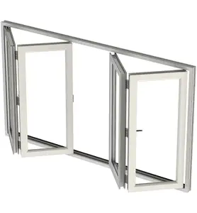 commercial Shop aluminium soundproof tempered glass vertical accordion folding up window sliding retractable screen doors