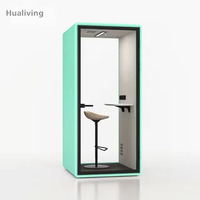 Cabine téléphonique acoustique modulaire autoportante pour une personne, insonorisée, réduction du bruit, espace de travail acoustique, bureau à aire ouverte