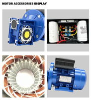 Moteur monophasé 1.5Kw de haute qualité avec boîte de vitesses NMRV040 pour machines de traitement des aliments