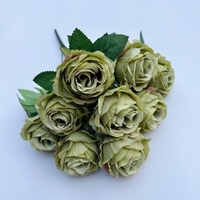 PT002 Simulierte 9 Köpfe Dekorative Weiß Rot Orange Künstliche Rosen Blumenstrauß für Hochzeit Home Valentinstag Dekor