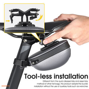 Sacoche de selle de vélo WEST BIKING portable à ouverture large avec support pour feu arrière, sacoche de selle de vélo étanche à coque rigide pour vélo de route - Product Image 5