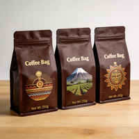 Sachet Doypack de café Série Direct Fabricant Savane Africaine avec motifs Girafe et Kilimandjaro
