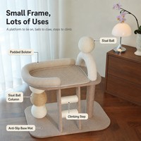 Lit-griffoir tout-en-un pour chat en corde de coton tressée, design 2 niveaux, durable et peu encombrant, idéal pour grimper et sauter