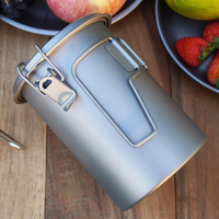 Cuisinière à riz à vapeur en titane pur, légère et portable, grande capacité, multifonctionnelle pour le camping, la randonnée, les pique-niques en plein air