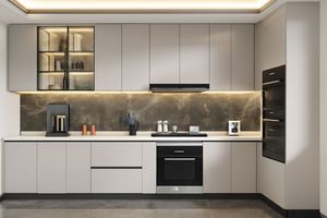 Muebles de Cocina Modernos Sin Tiradores SANTOPOVA, Zonas de Almacenamiento de Madera Contrachapada de Primera Calidad con Acabado Lacado - Product Image 2