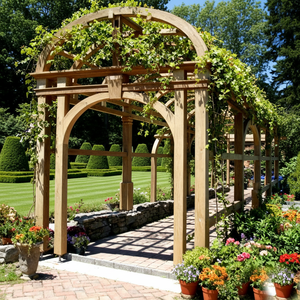 Pergola in Legno Personalizzabile, Casetta da Giardino per Esterni, Qualsiasi Dimensione, Passaggio Pedonale, Fornitura Diretta dalla Fabbrica, Legno di Pino Trattato <span class=keywords><strong>OY</strong></span> <span class=keywords><strong>OY</strong></span>-S0033, Uso per Cottage - Product Image 1