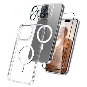 Điện thoại trong suốt trường hợp 15 16 Pro Max iPhone trở lại bao gồm Tempered Glass Máy ảnh ống kính màn hình bảo vệ phim điện thoại di động bảo vệ - Product Image 5