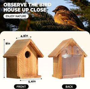 Casa para Pájaros Resistente a la Intemperie, Caja de Nido Colgante para Jardín, Regalo para Observación de Aves, Casas para Pájaros para Exteriores - Product Image 2
