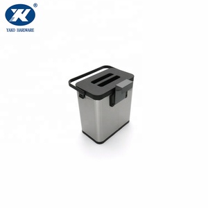 Stainless Steel Hanging Trash Bin Kitchen Food Waste Caddy Compost Bin Sealed Trash Can with Hangable Flat Lid