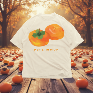 T-shirt con grafica a tema di frutta (cachi), Oversize, Unisex, Streetwear, Morbida, Stile Vintage, Estetica - Product Image 3