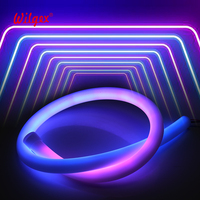 Lampu Penerangan Bangunan IP65 untuk Hotel, Lampu Neon Tali 360 Derajat Super Terang D22mm Silikon Program WS2811 Pixel RGB LED Strip Light