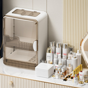 Cosmetic Storage <b>Box</b> With Drawers Desktop <b>Makeup</b> Organizer White Large Capacity Skincare Storage Cabinet - Product Image 3