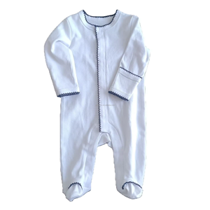 Wholesale <strong>Newborn</strong> Romper Personalized Baby Onesie Pajamas Unisex <strong>Newborn</strong> <strong>Hospital</strong> <strong>Outfits</strong> Picot Trim Baby Footie with Hats - Product Image 2