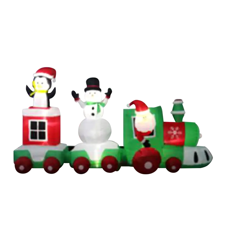 Açık hava süslemeleri şişme Santa karikatür büyük şişme Santa baba Led ışıkları ile
