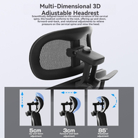Chaise de bureau ergonomique avec repose-pieds, dossier haut en mesh, chaise de bureau inclinable, appui-tête 3D, soutien lombaire