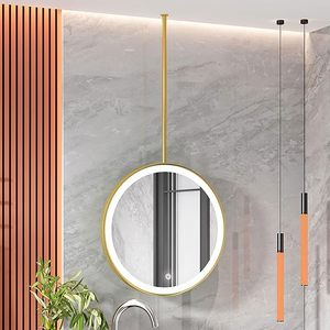 <span class=keywords><strong>Miroir</strong></span> LED suspendu au plafond rond, miroirs de salle de bain, <span class=keywords><strong>grand</strong></span> <span class=keywords><strong>miroir</strong></span> décoratif circulaire adapté aux hôtels, appartements, entrées - Product Image 1