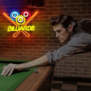 Enseigne néon LED de billard pour décoration murale, enseigne LED lumineuse pour bar, club de snooker, ou cave à homme - Product Image 5