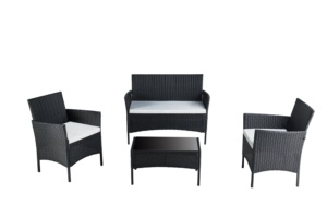 Divano da Giardino Portatile in Stile Contemporaneo, 4 Posti, in Vimini e <span class=keywords><strong>Rattan</strong></span> con Telaio in Ferro, Ecologico, Durevole e Confortevole - Product Image 6