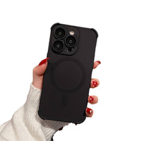 Coque en gel liquide antichoc pour iPhone 16/17 Pro avec protection d'objectif et compatibilité charge magnétique