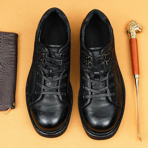 Zapatos casuales de negocios de cuero genuino 100% hechos a mano de primera calidad y zapatos deportivos retro con cordones para hombres - Product Image 4