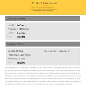 <span class=keywords><strong>Vibrator</strong></span> beton mesin konstruksi Internal frekuensi tinggi dengan mesin batang pneumatik dan komponen inti Motor - Product Image 3