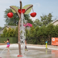 Seau à eau en acier inoxydable pour jeux aquatiques extérieurs, aire de jeux aquatique publique, parc aquatique public