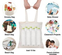 Tas Kanvas Personalisasi Bordir Nama, Resleting, Kantong Depan, Pegangan, Cocok untuk Belanja, Pantai, Pernikahan, Pesta, Hadiah