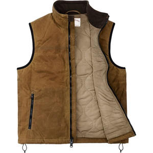 سترة رجالية بدون أكمام مبطنة ومقاومة للرياح بتأثير الصباغة المتموجة، جاكيت بدون أكمام مع إمكانية وضع شعار مخصص - Product Image 3