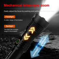Super Bright Portable Télescopique Zoom Linterna Usb Rechargeable Aluminium Blanc Torche Lumière Led Travail Lumière Tactique Lampe de Poche