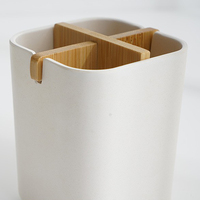 Support de brossage de dents naturellement résistant, organisateur de brosse à dents électrique multifonctionnel, support de brosse à dents en bambou pour salle de bain