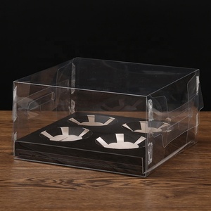 Wholesale Transparent <b>Cupcake</b> Boxes with Inserts for 4 <b>Cupcakes</b> or Muffins China Manufacturer Embossed Printing - Product Image 4