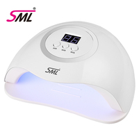 Lampe à ongles UV LED SML avec cadre circulaire, affichage numérique, plusieurs réglages de minuterie, base amovible pour salon de manucure et manucure à domicile