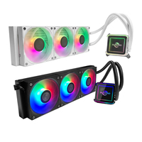 Refroidisseur d'eau AIO ARGB pour CPU SM-360B/W-F 360 mm, contrôle PWM, compatible AM4/AM5/LGA1700, comprend 3 ventilateurs RGB pour un refroidissement efficace